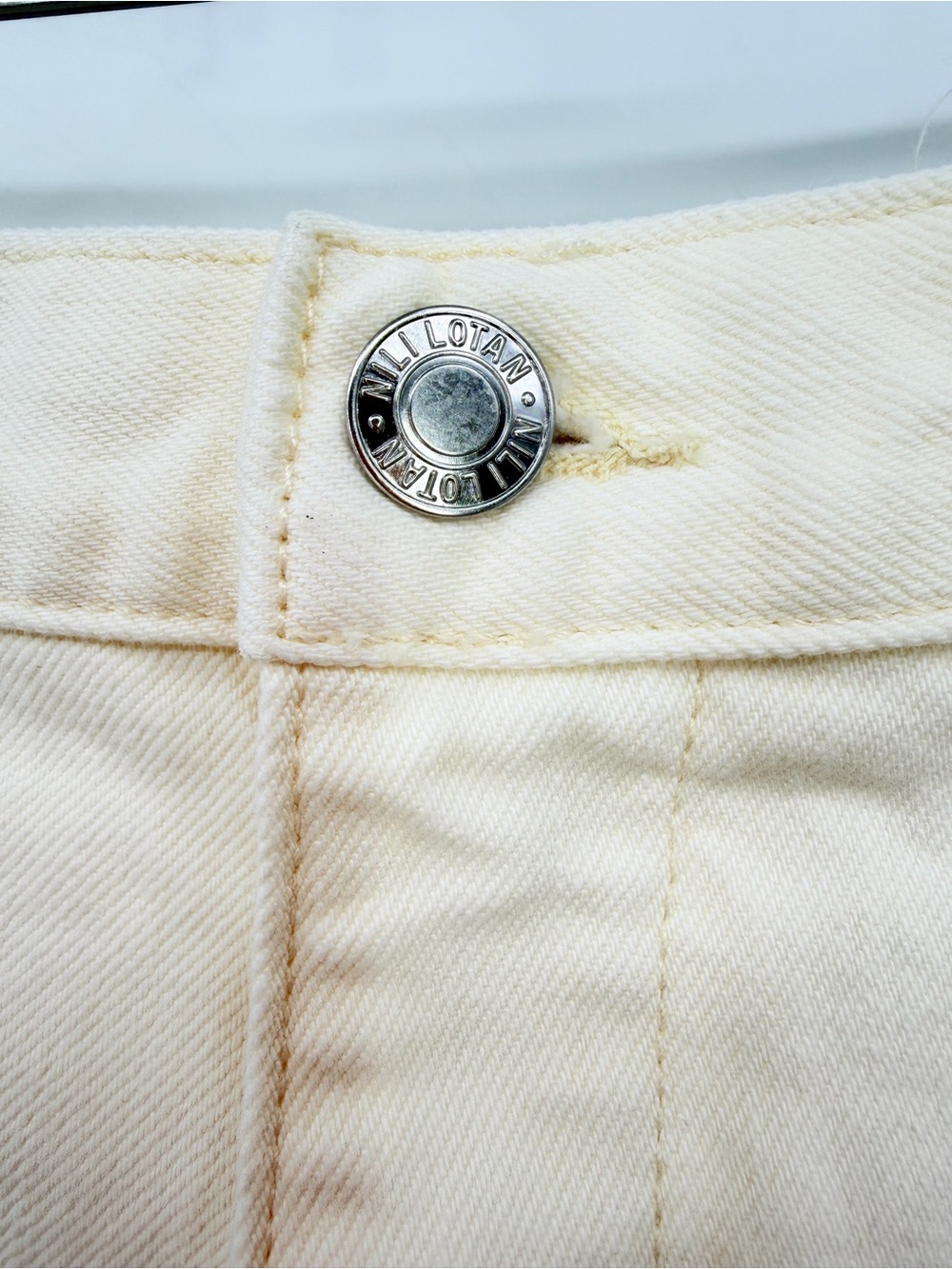Nili Lotan Shon Jeans Cotton Cream Size 31 - Picture 8 of 14
